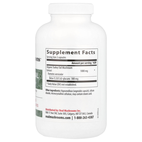 Real Mushrooms, Индейка, экстракт грибов в порошке, 200 капсул