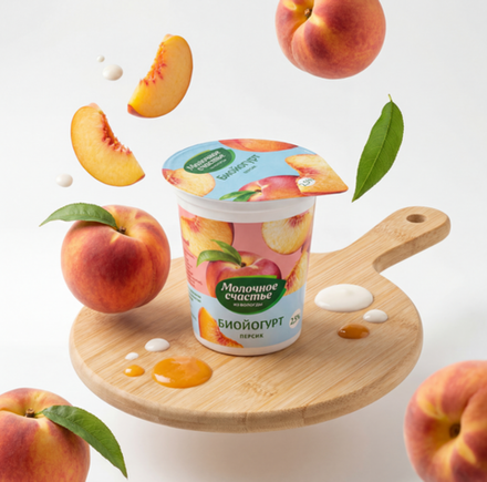 Биойогурт фруктово-ягодный «Персик» 2.5%, 200 гр