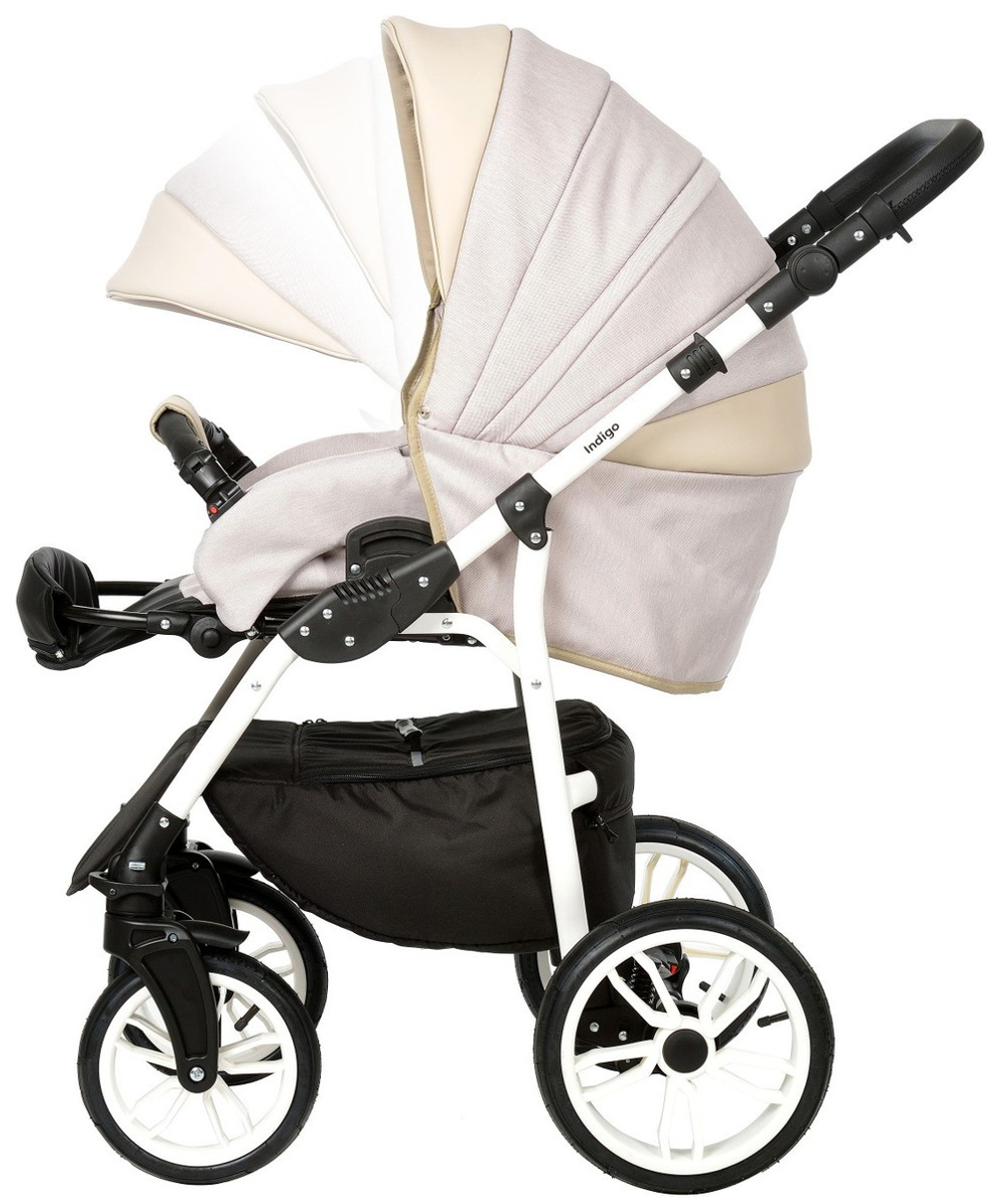 Детская коляска Indigo Indigo New 3 в 1 с автокреслом Avionaut Cosmo Beige In01 бежевый