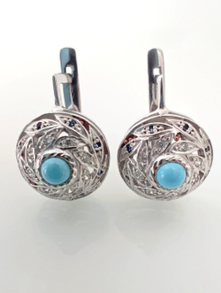 Серьги Эстерелла, серебро 925*, родированные/Ф