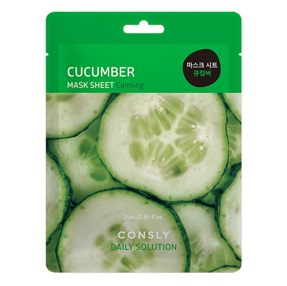Тканевая маска для лица с экстрактом Огурца Consly Daily Solution Cucumber Mask Sheet