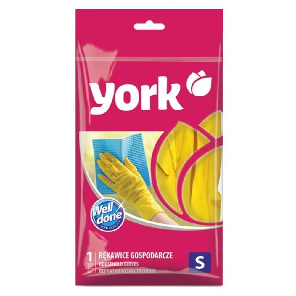 Перчатки резиновые с хлопковым напылением, (S) YORK