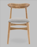 Стул Вудсимпл каркас дерево цвет натуральный орех рогожка серый