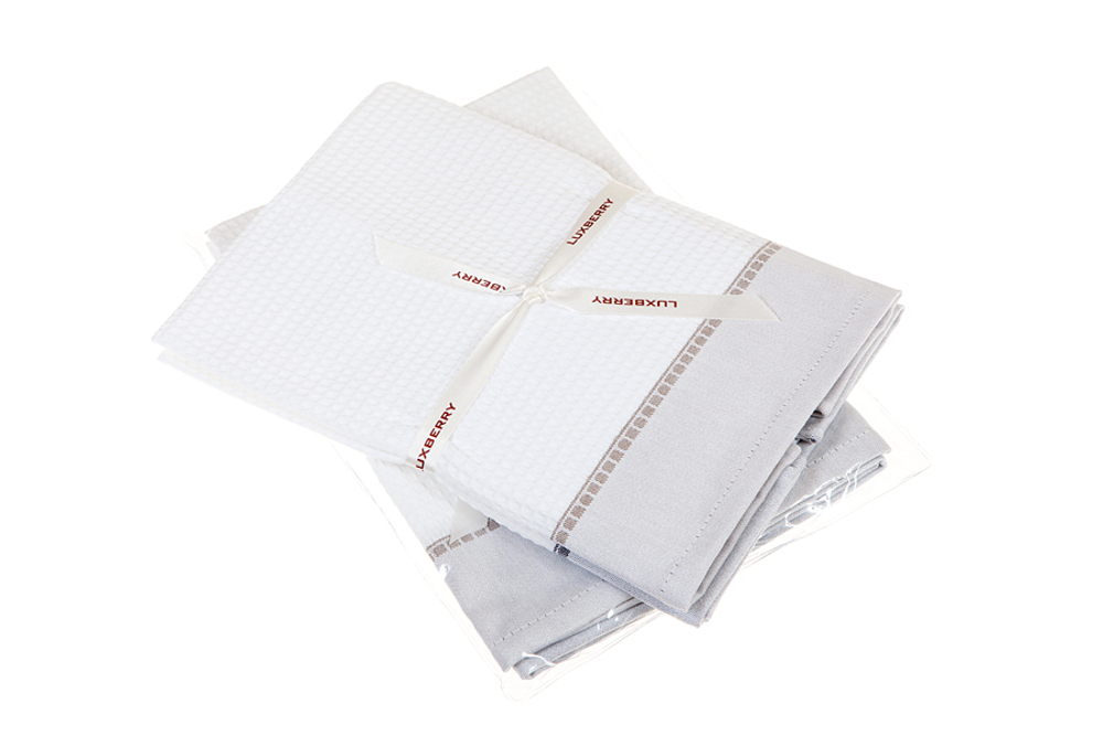 Набор полотенец 2 шт Luxberry Lunch белый/мокко/серый Португалия