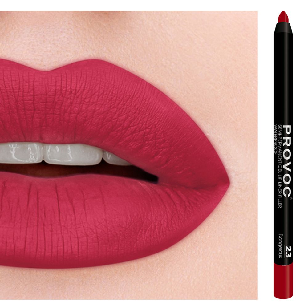 Provoc Подводка для губ Gel Lip Liner, в карандаше, гелевая, тон №023, Кроваво-красный