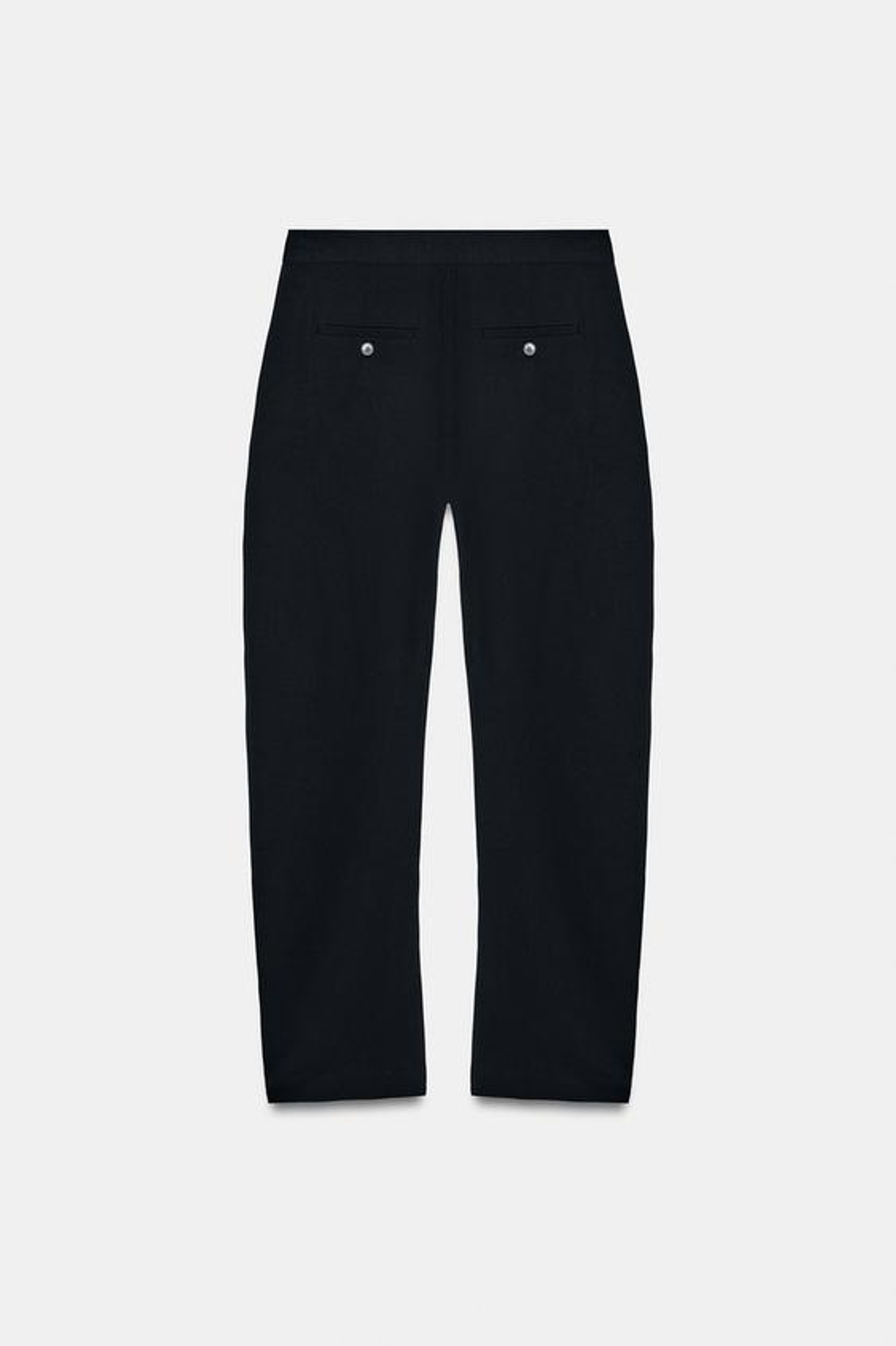 ZARA БРЮКИ BARREL С ВЫСОКОЙ ПОСАДКОЙ, ЧЕРНЫЙ