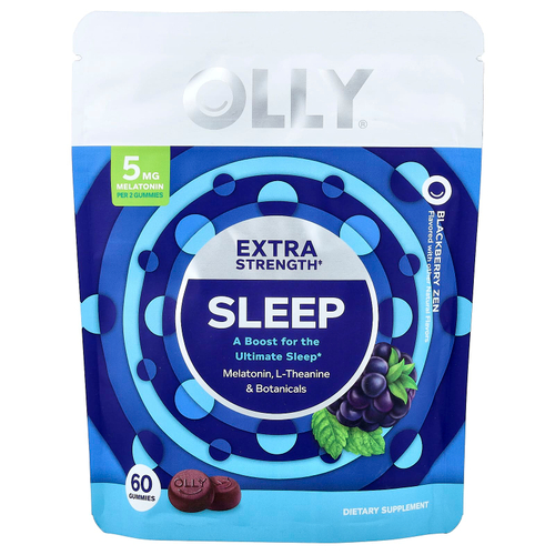 OLLY, жевательные таблетки для сна, со вкусом ежевики, 60 жевательных таблеток