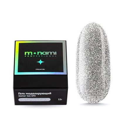 Monami Гель Stellar Gel 09 для моделирования ногтей светоотражающий, 15 гр