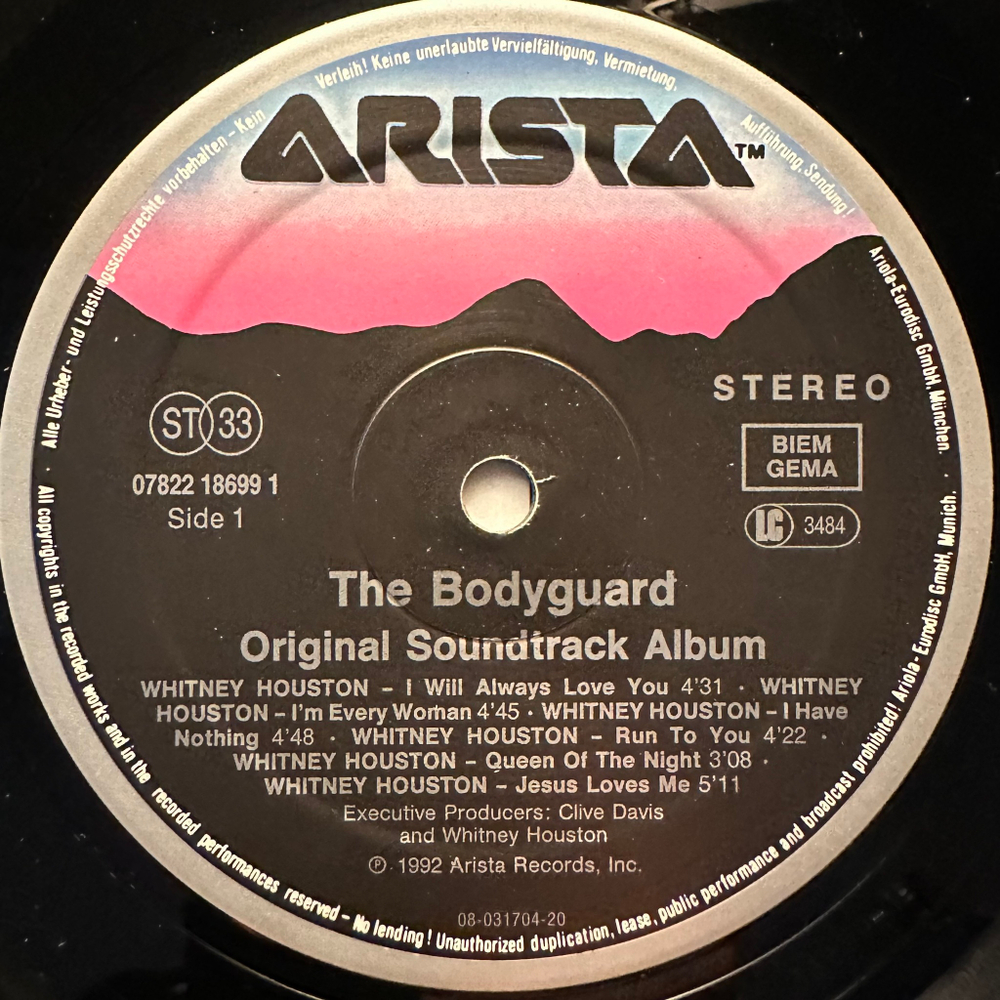 Саундтрек к фильму Телохранитель (Европа 1992г.)