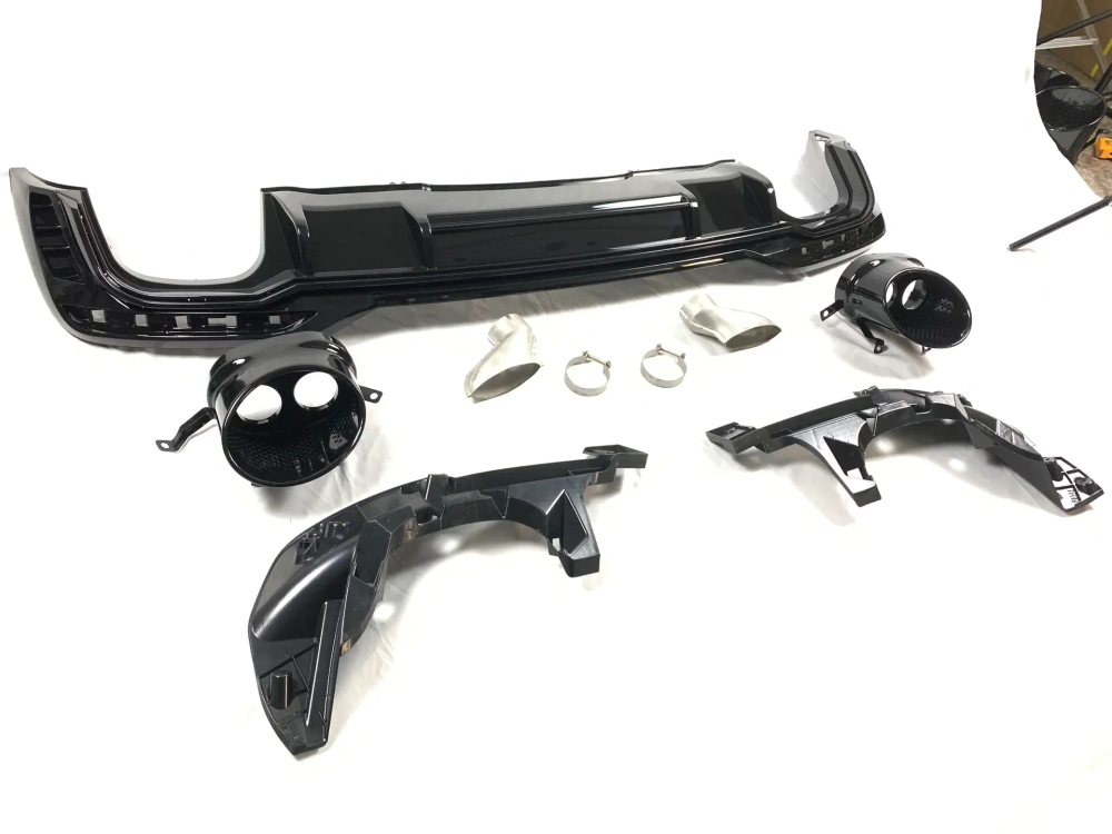 Диффузор с насадками на выхлоп для AUDI A4 B9 2020 - 2021 Ауди аэродинамический обвес