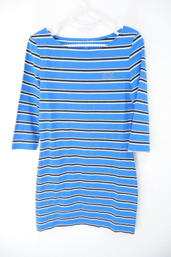 Платье Oodji синее в полоску 44 размер