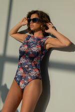 Купальник слитный Blue Floral Print