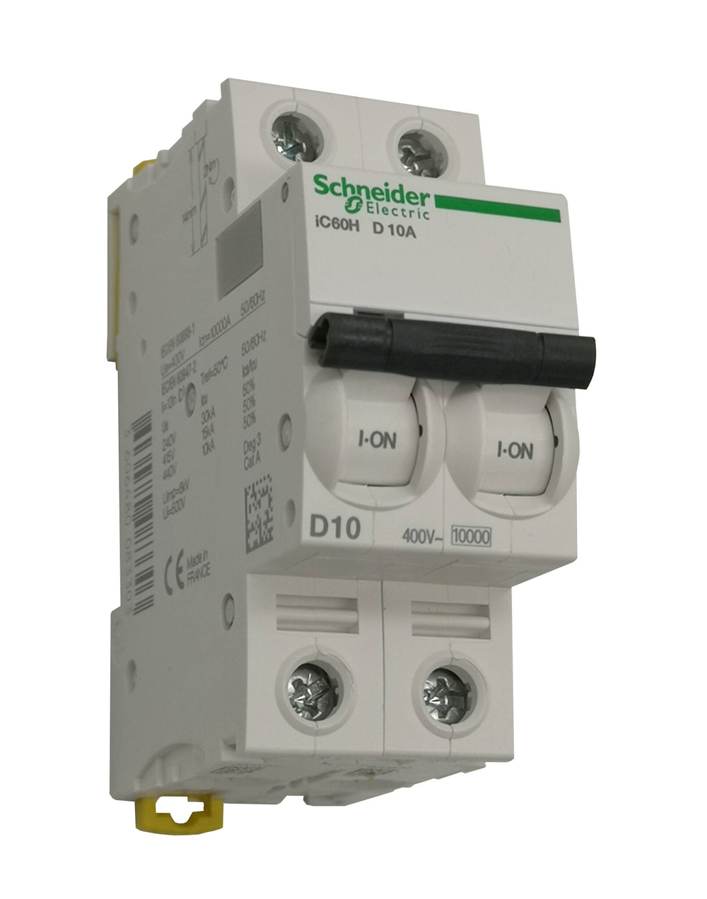 Автоматический выключатель Schneider Electric iC60H 2Р D 10A 10кА A9F85210 серия ACTI 9 ток расцепления D 10 ампер 2 полюса 10 килоампер