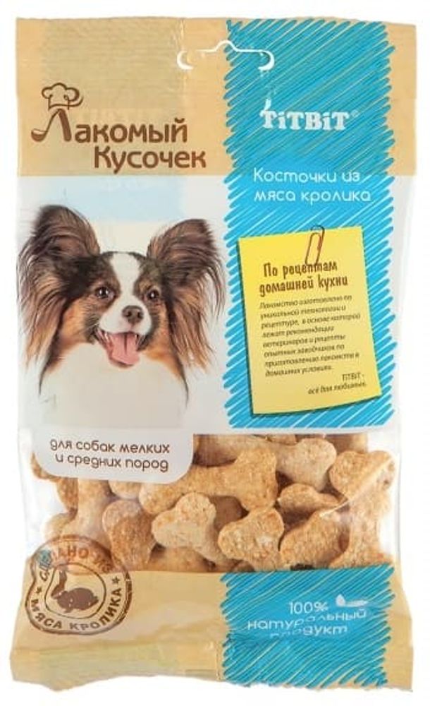 Лакомый кусочек Косточки из мяса кролика 80 г