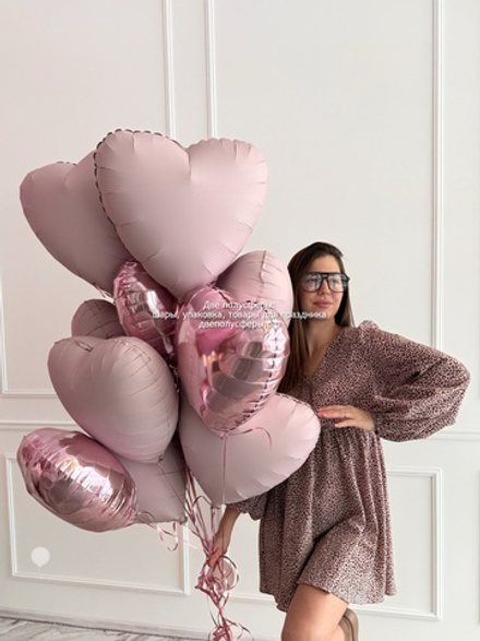 Розовый микс сердец