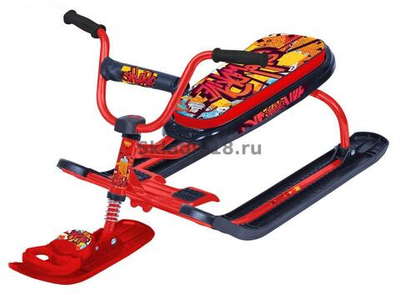 Снегокат "Ника-джамп" с граффити на красном