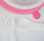Набор детской посуды «Принцесса», 3 предмета: тарелка на присоске 200 мл, ложка, вилка 1592345
