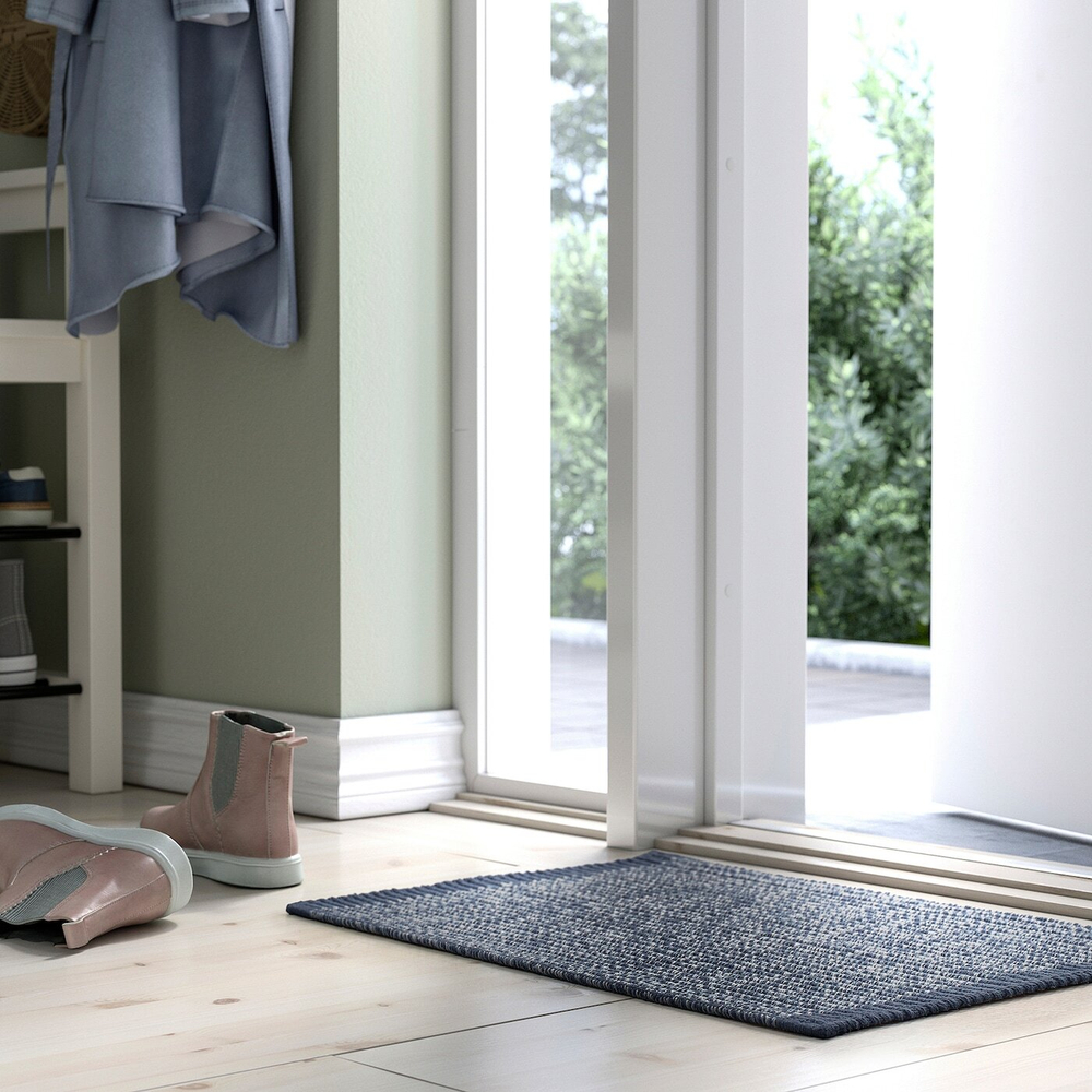 IKEA IDROTTSPLATS  (ИКЕА ИДРОТТСПЛАТС)  -  Коврик для ног, синий, 40x60 см