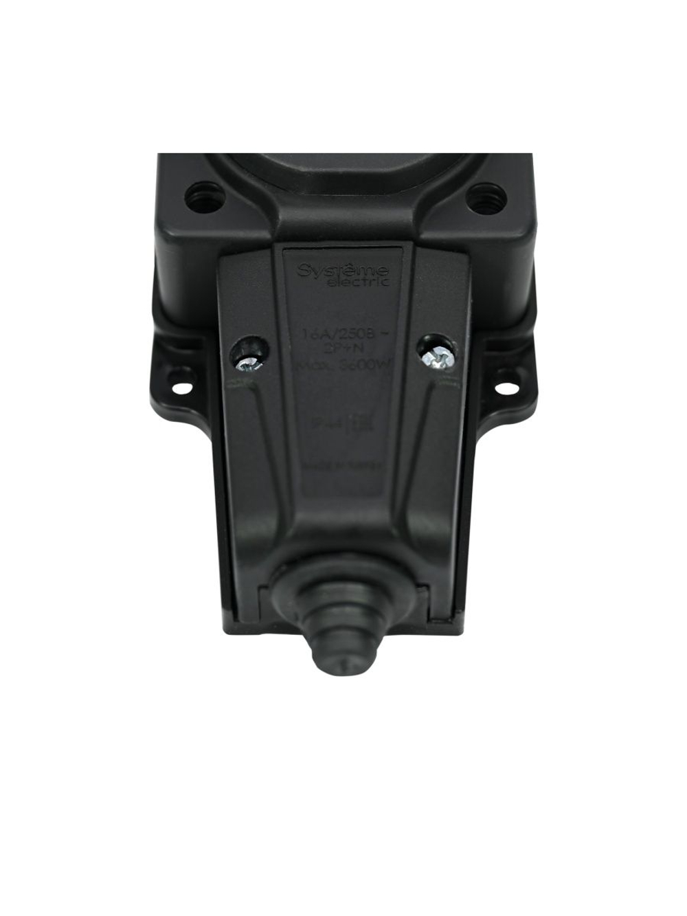 Колодка удлинителя 4-м MultiSet 16А 250В IP44 с заземл. каучук черн. SE MST4104BK