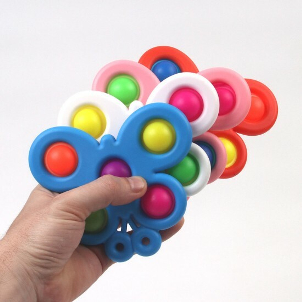 Брелок антистресс Симпл Димпл Бабочка, силикон, 012689 Белый