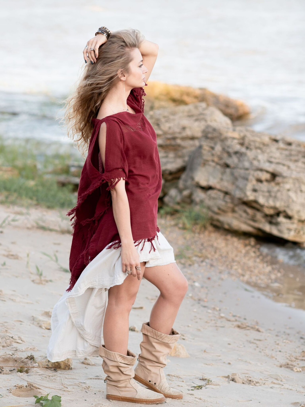 Топ-пончо Chintamani (красный)