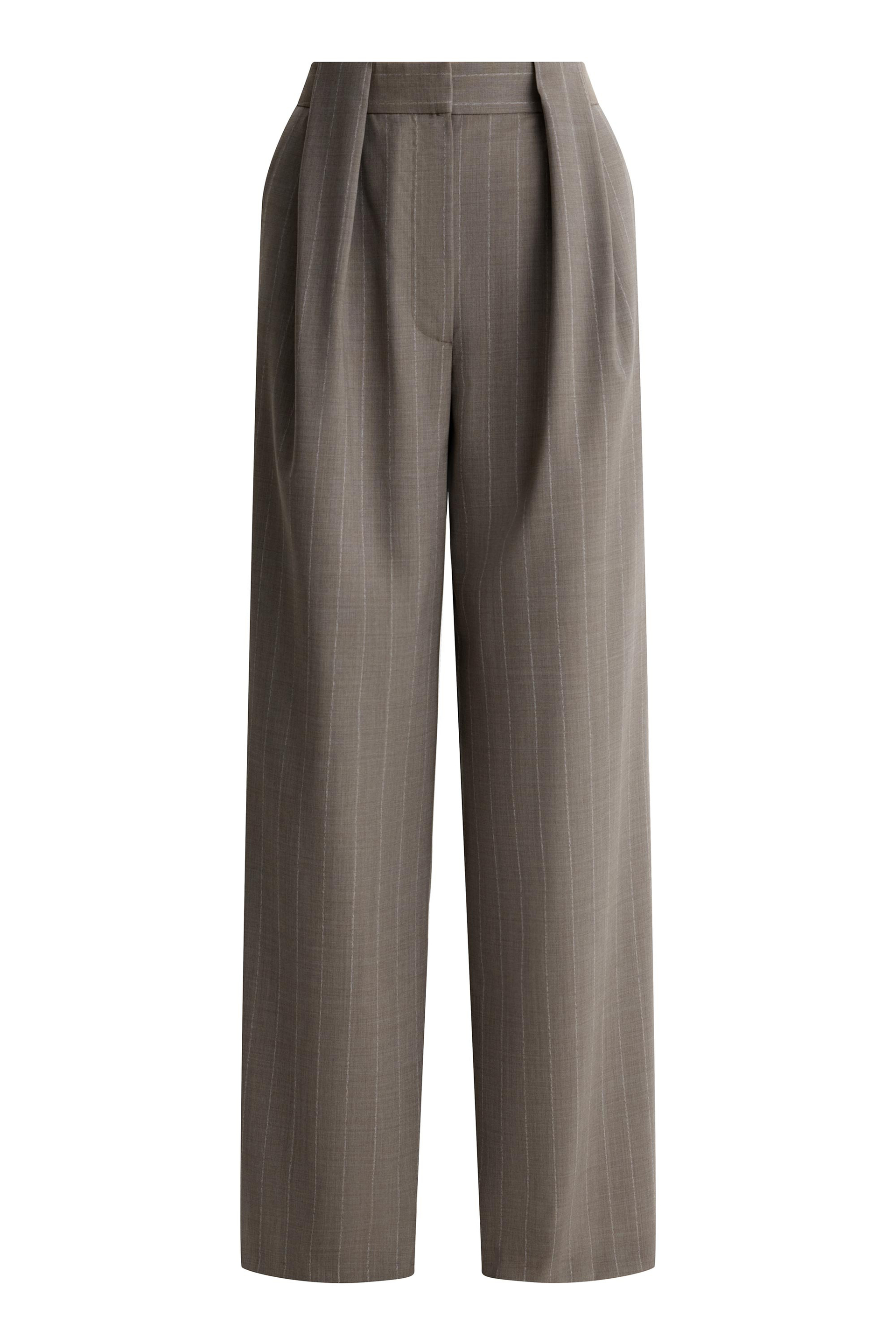 Брюки Тауп в полоску