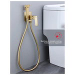 Гигиенический душ со смесителем встраиваемый Raglo R02.54.03, сатин золотой