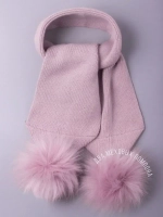 Шарф зимний вязаный с помпонами для девочки