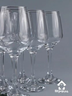 Набор бокалов для вина, 365 мл, 6 шт. с золотой каймой