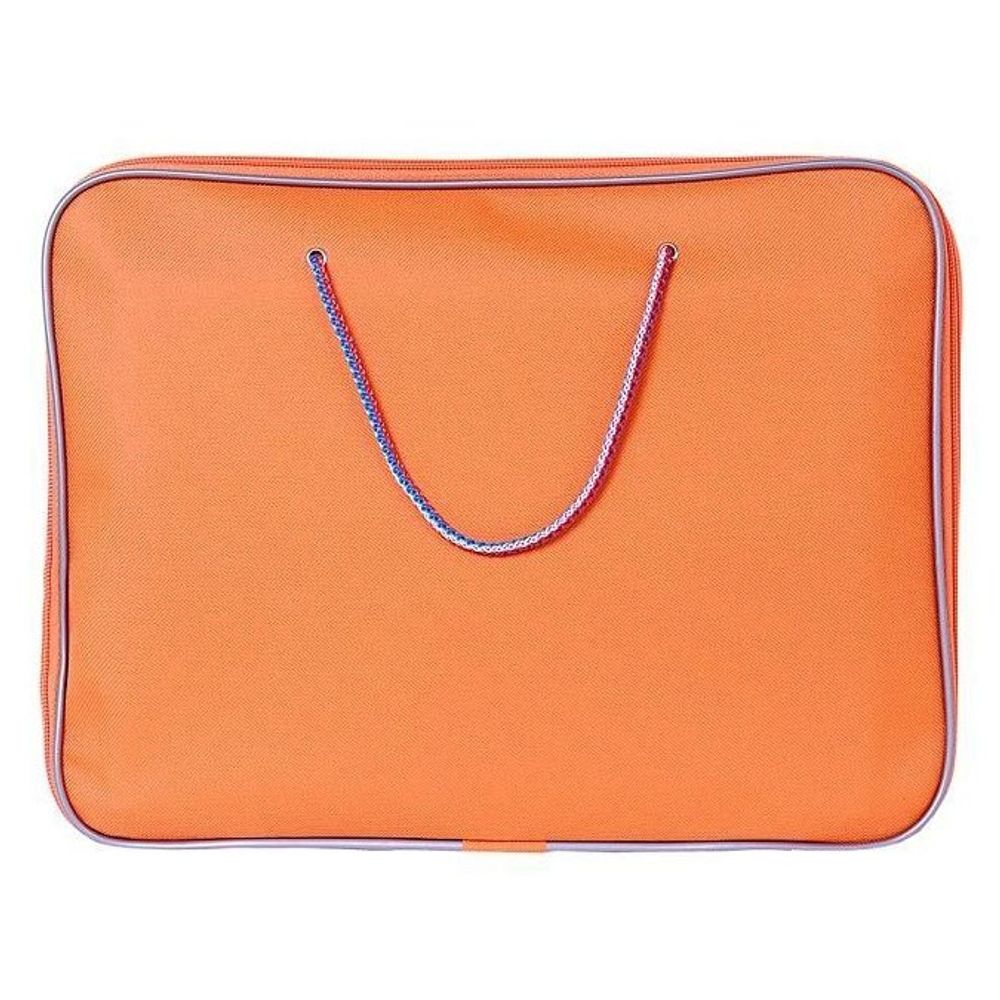 Папка с ручками 1 отделение, А3, КАНЦБУРГ, текстиль, ручка шнурок, круговая молния, "Творчество", оранжевый Папка с ручками 1 отделение, А3, КАНЦБУРГ, текстиль, ручка шнурок, круговая молния, "Творчество", оранжевый