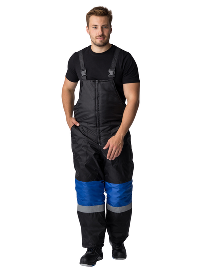 Костюм зимний "Мегрес-2" СОП полукомбинезон (василек/черный)