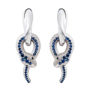 Серьги Змеи с Сапфирами, E0188-0/10