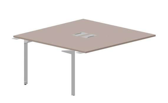 Составной стол на 2 рабочих места 158х156,6х75см (2 металлических  аутлета) - приставной элемент