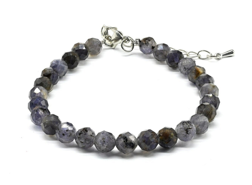 Браслет из Кордиерита (Иолит) шарик граненый 6 мм., 17 см, 8 гр.