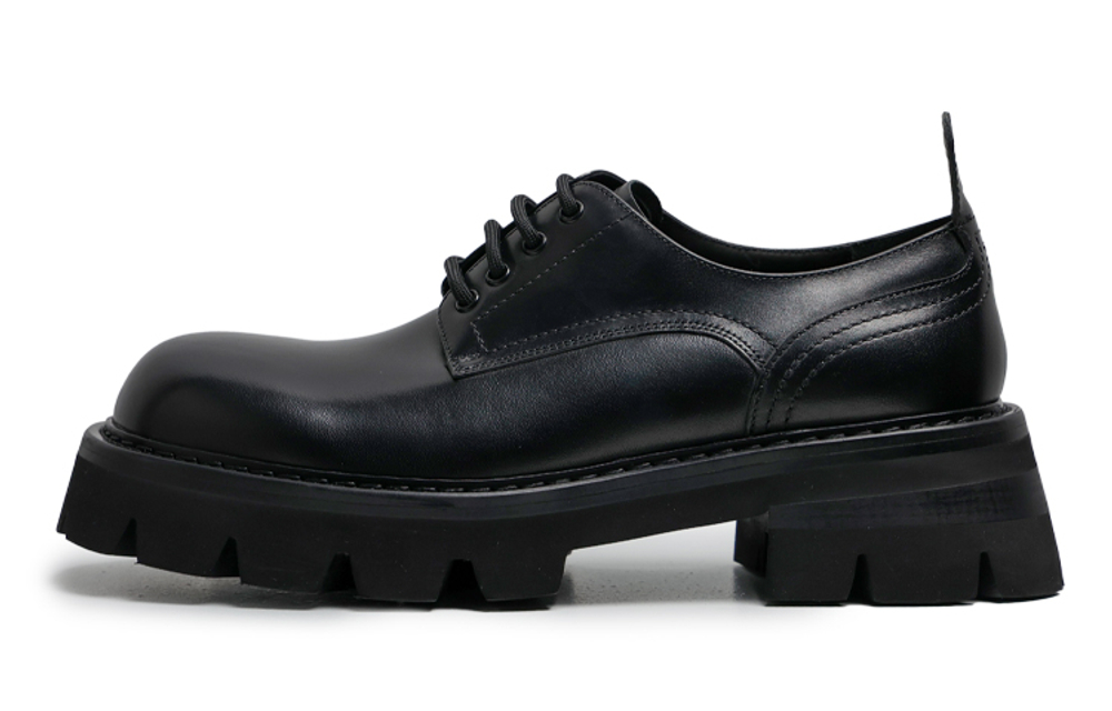 Viplander Top Grain Cow Leather Platform Shoes Men"s Black