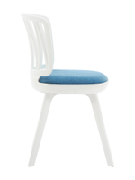 Стул пластиковый LA ALTA VIOLA белый с синей подушкой