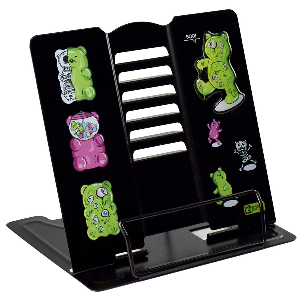 Подставка для книг и учебников, 19х20х15.5 см, окрашенный чёрный металл, УФ-печать, стикер с полноцветной запечаткой