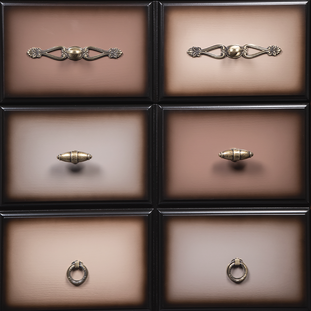 Комод "Пандора"- 5 с 4 ящиками Орех Оберджин, цвет фасада Шоколад