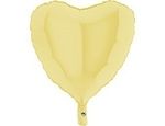 G Шар сердце 18"/46 см, желтый матовый/macaron (БГ-15)