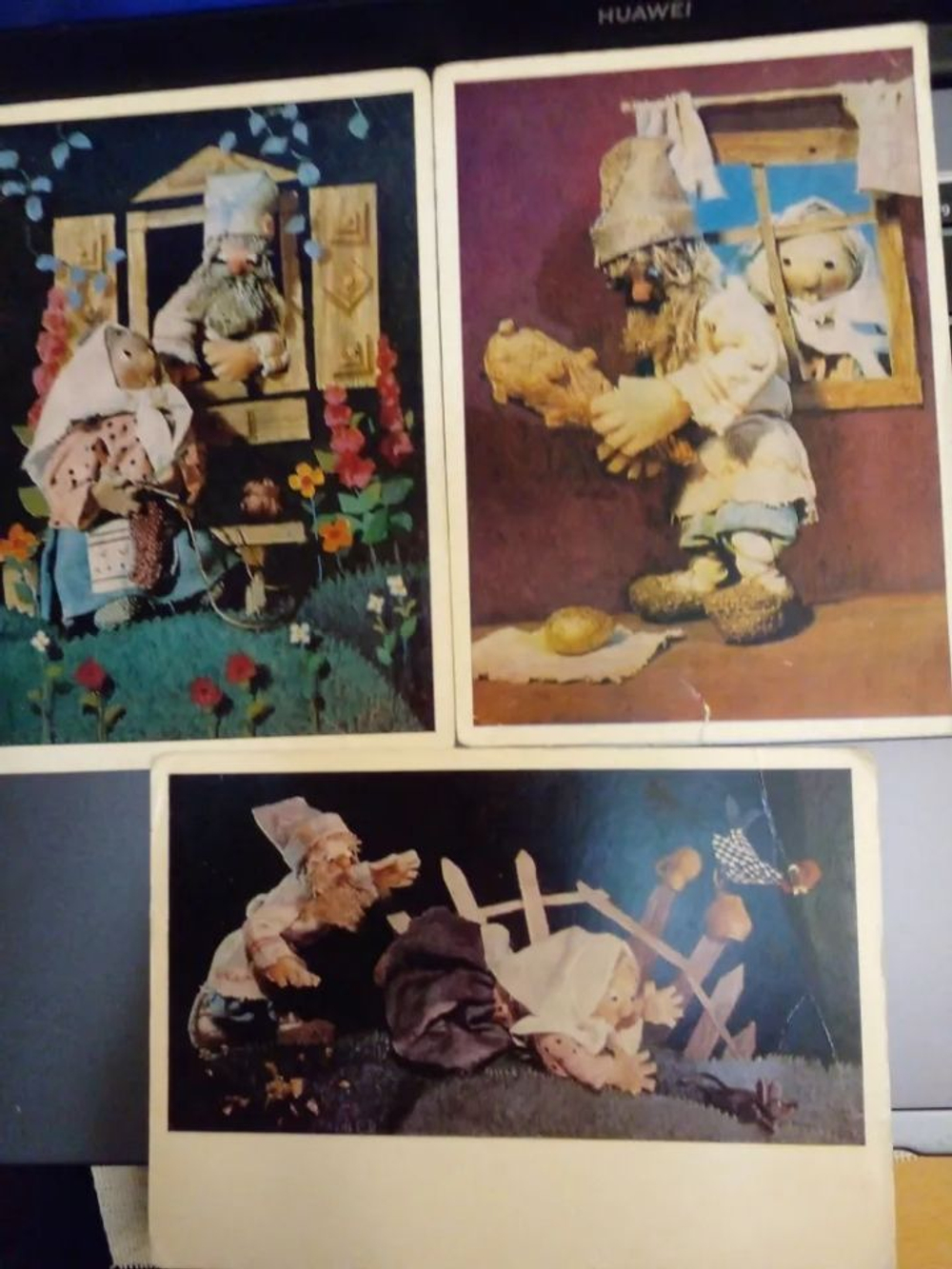 Винтажные открытки СССР Из сказки "Курочка Ряба" Канторов 1971г 3шт ЧИСТЫЕ
