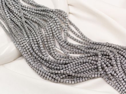 Нить бусин из гематита 3,8мм, (рондель фигурный)