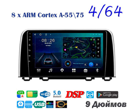 Topway TS10 4+32GB 8 ядер для Honda CR-V 5 2016-2018