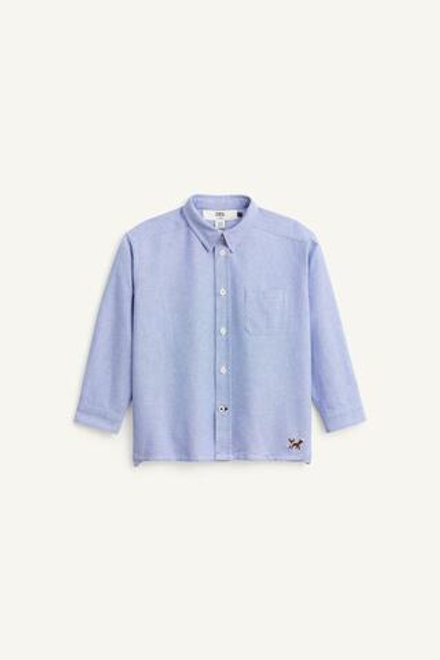 ZARA РУБАШКА С ДЛИННЫМИ РУКАВАМИ, СВЕТЛО-ГОЛУБОЙ