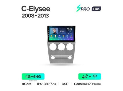 Магнитола Teyes SPRO Plus 4-64 Citroen C-Elysee 2008 — 2013 9.0"