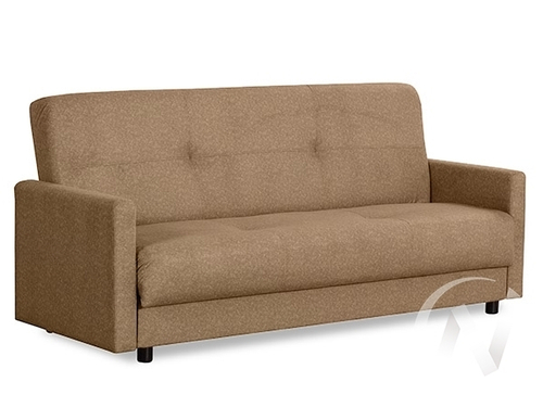 Диван прямой Квин (БД) Ameli 21 (велюр темно-бежевый)