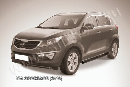 Защита переднего бампера Kia Sportage (2010-2016) d57 серебристая
