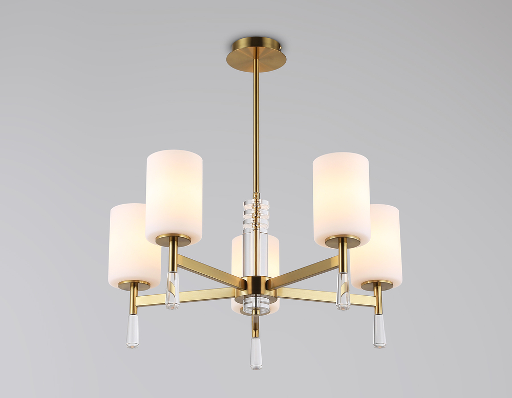 LH56261/5 BS/FR латунь/белый матовый E27/5 max 60W D600*590