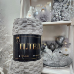 Плед 150*200см «Pompon», цвет светло-серый, микрофлис, 240 гр/м²