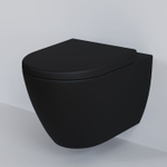 Унитаз Queen 113T20201R (570*360*400) ЧЁРНЫЙ МАТОВЫЙ подвесной БЕЗОБОДКОВЫЙ, 1 место