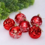 Набор шаров «Вивальди» 6 см (в наборе 6 шт), Красный